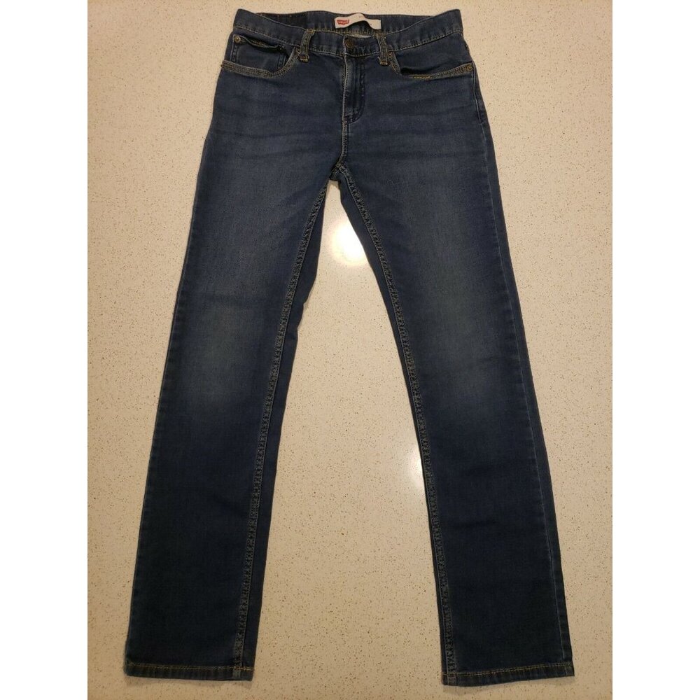 Levis 511 Jeans Boys 16 28x28 Blue Denim Straight Leg Regular Fit Zip Fly Pants - Picture 6 of 13